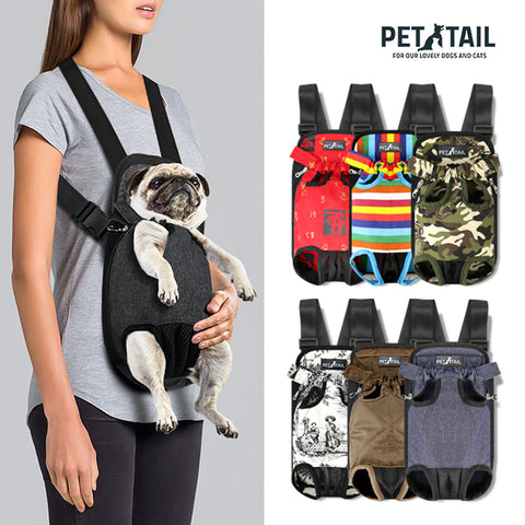 PETTAIL Amazon Pet Products - Dog Kangaroo Pouch Front Pet Backpack Carrier, Wide Straps Shoulder Pads, Adjustable Legs Out Pet Backpack Carrier